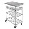Stainless Steel Top NSF certified Rolling Kitchen Utility Worktable Cart (30 in. W x 20 in. D x 36 in. H)