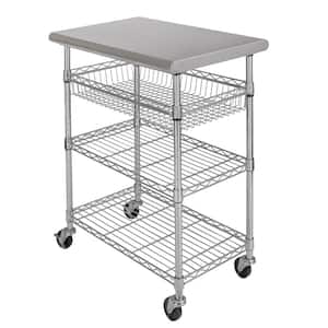 Stainless-Steel Utility Kitchen Cart NSF, 30 in. W x 20 in. D x 36 in. H