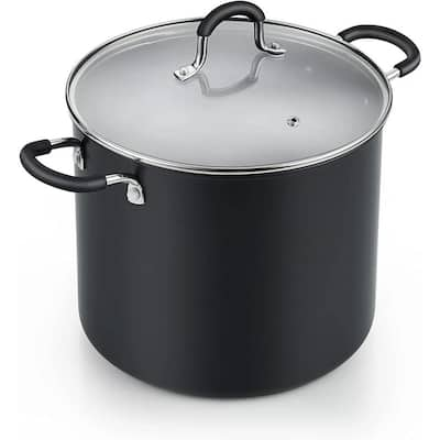 Ayesha Curry Professional 10 qt. Charcoal Hard Anodized Aluminum Nonstick  Stockpot 80295 - The Home Depot