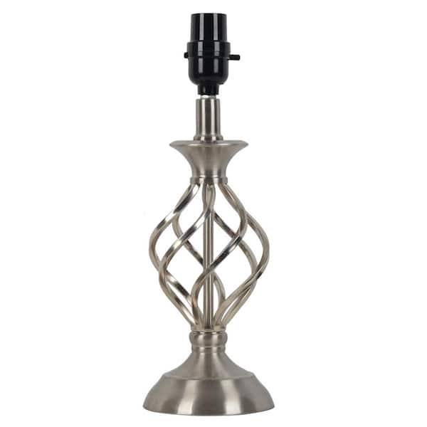 Hampton Bay TTL20 Mix and Match 13.75 in. H Brushed Steel Cage Accent Lamp Base
