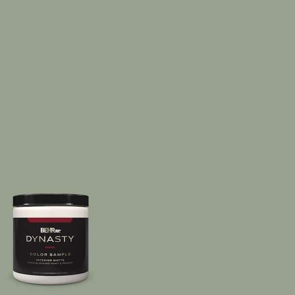 BEHR DYNASTY 8 oz. #N390-4 Bitter Sage One-Coat Hide Matte Stain ...