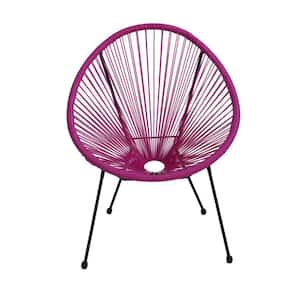 Acapulco Purple Woven Lounge Chair for Indoor and Outdoor Patio Use (Set of 2 Piece)