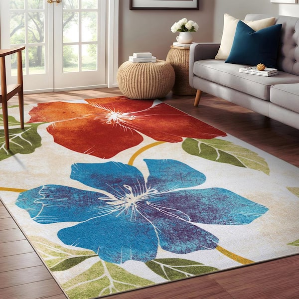 Floral Area Rugs, Tropical Floral Area Rug, Tropical Print Nursery, Nursery Area Rug, Nursery Rug, Floral cheapest Print Rug, Modern Nursery Decor