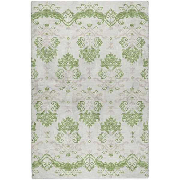Dream Shag Premium Machine Washable Abstract ADS759 Green 5 ft. x 7 ft. 6 in. Area Rug