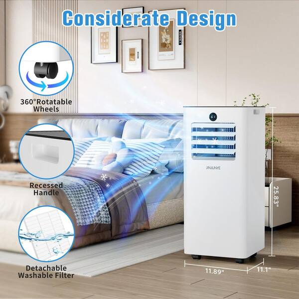 JINJUNYE 8,000 BTU 3-in-1 Portable Air Conditioner with