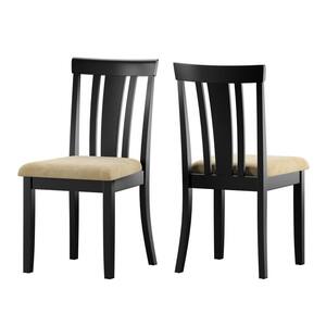 GOJANE Espresso Soft Fabric Dining Chairs with Seat Cushions and Curved  Back (Set of 4) WF291209LWYAAP - The Home Depot