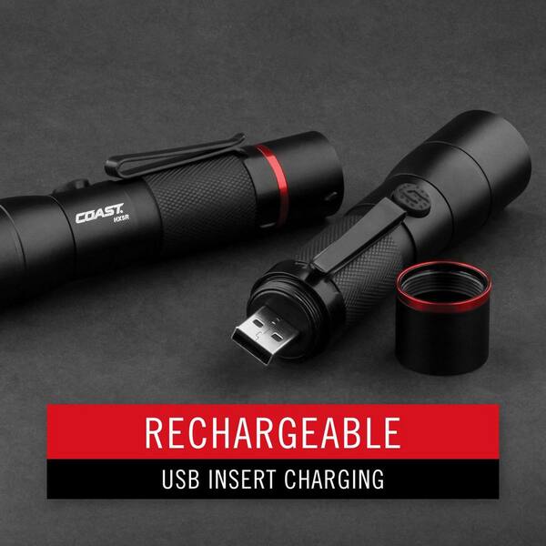 coast hx5r 340 rechargeable focusing led flashlight