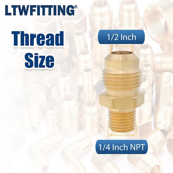 LTWFITTING Brass 1/4-Inch OD x 1/8-Inch Female NPT Compression Connector  Fitting(Pack of 5)