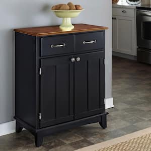 Black and Cottage Oak Buffet with Storage