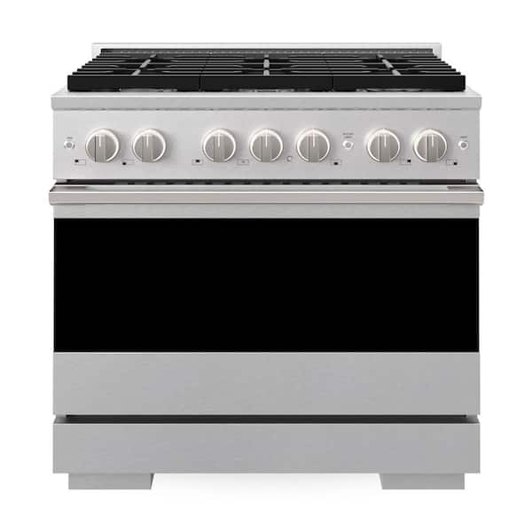 36 in. 5.2 cu. ft. Marino Dual Fuel Freestanding Range with 6 Gas Burners and Convection Oven in Satin Stainless Steel