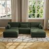 Uixe 123 in. Square Arm 5-Piece Corduroy Upholstered U-Shaped Sectional Sofa in Green CS06-GN-XUZH