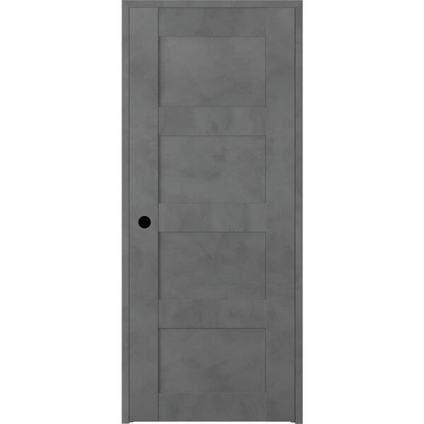 Unbranded 36 in. x 80 in. Vona Right-Handed Solid Core Dark Urban Textured Wood Single Prehung Interior Door