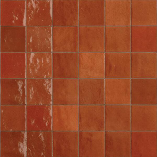 Marazzi Zellige Carallo 4 in. x 4 in. Glazed Ceramic Wall Sample Tile