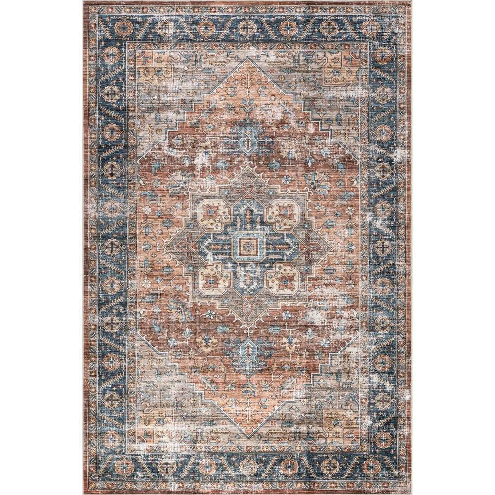 Azaria Medallion Spill Proof Washable Rust 8 ft. x 10 ft. Indoor Area Rug price history on PriceWatchPro
