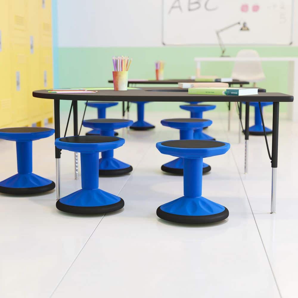 Lucas Rubber Swivel Ergonomic Active Stool Chair in Blue