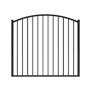 Newtown 5 ft. W x 4 ft. H Black Aluminum Arched Pre-Assembled Fence Gate