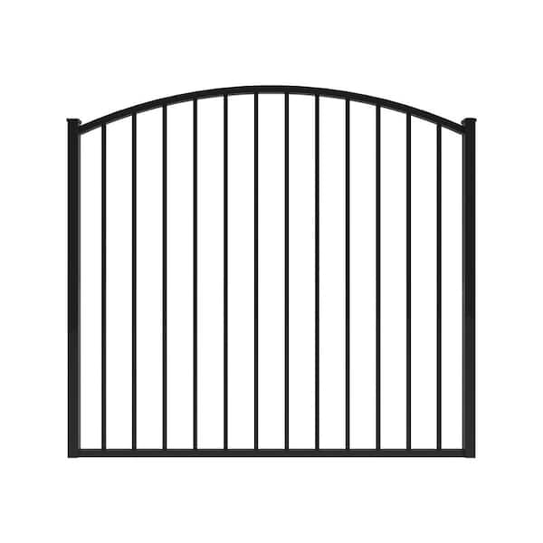 FORGERIGHT Newtown 5 ft. W x 4 ft. H Black Aluminum Arched Pre-Assembled Fence Gate