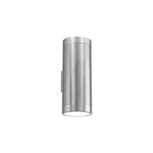 Ascoli 5 in. W x 12.79 in. H 2-Light Stainless Steel Outdoor Wall Lantern Sconce with Clear Glass