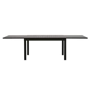 Metal Large Extendable Aluminum Patio Dining Table for 6-Person to 8-Person Rectangular Table(Dark-Brown 1 Table)