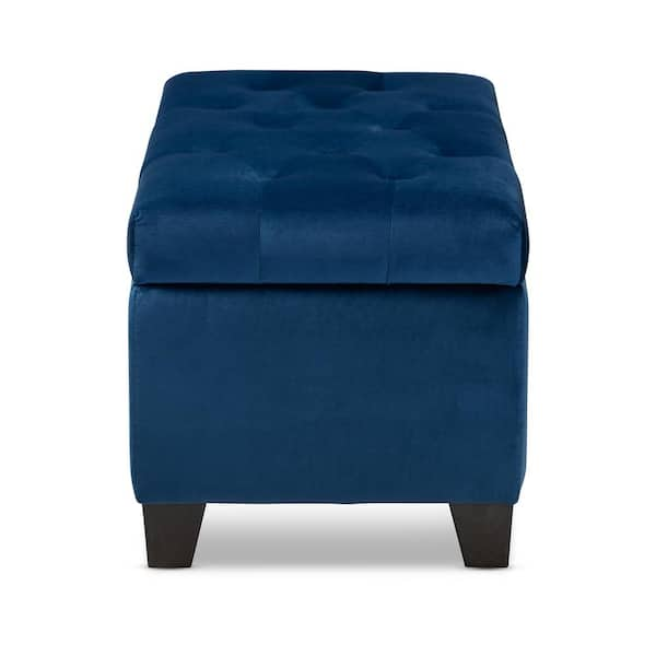 Baxton Studio Michaela Navy Blue Storage Ottoman 162 10459 HD