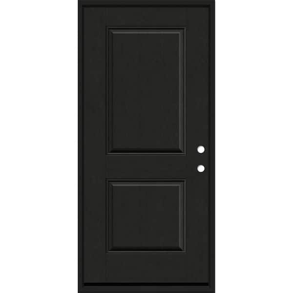 Regency 36 in. x 80 in. 2P Squaretop LHIS Onyx Stain Fiberglass Prehung Front Door with 6-9/16 Jamb