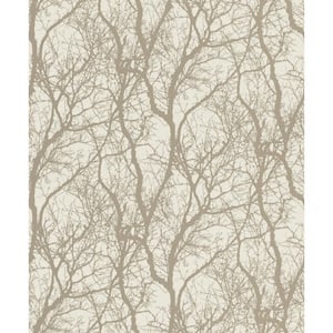 Wiwen Beige Tree Paper Strippable Roll (Covers 56.4 sq. ft.)