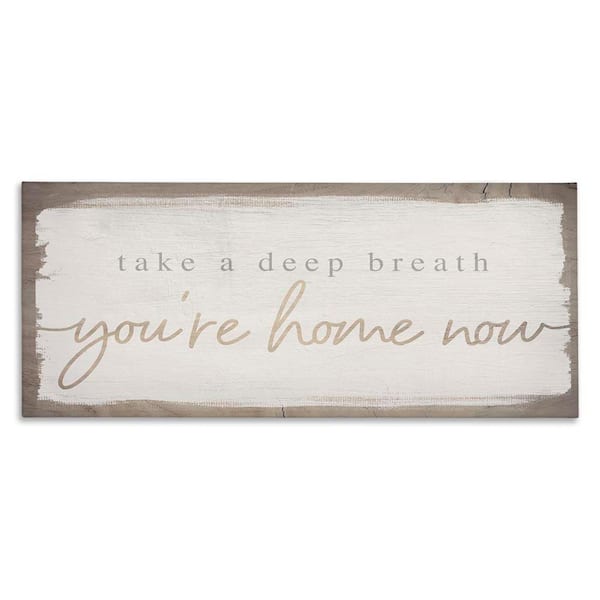 You're Home Now Weathered Chic by Daphne Polselli Unframed Graphic Art Print Typography 48 in. x 20 in.