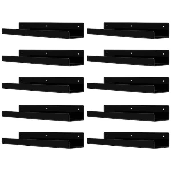 Unbranded 15 in. W x 4 in. D Black ​Acrylic Decorative Wall Shelf (Set of 10)