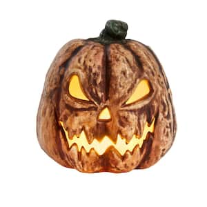 12 in Spooky Flaming Pumpkin Jack-O-Lantern