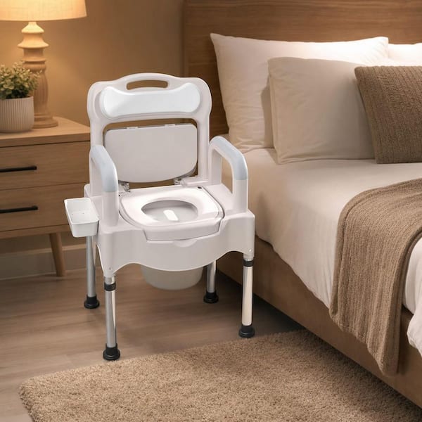 Numhew Bedside Commodes, Bedside Toilet Seat, Height Adjustable