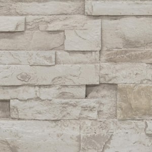 Stacked Stone 11 in. x 11 in. Almond Taupe Faux Stone Siding Sample