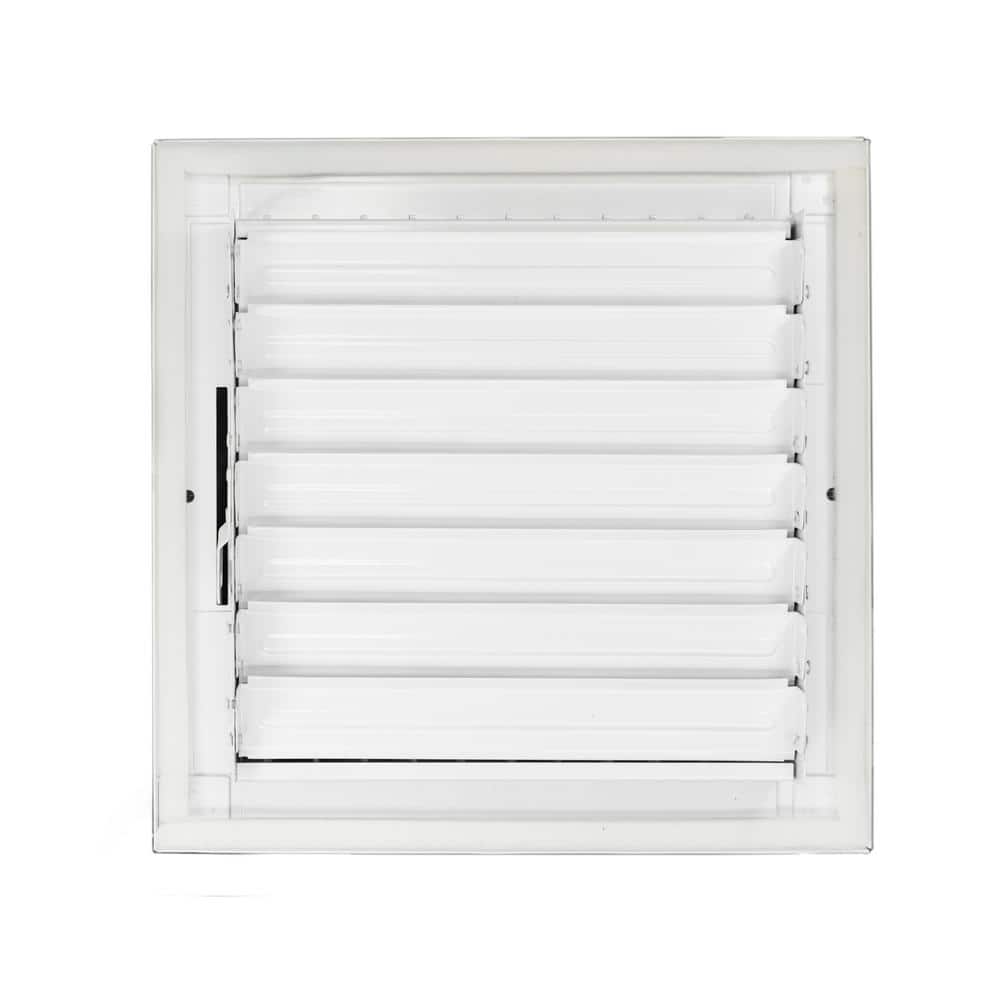 6 in x 6 in Adjustable White Metal Air Register