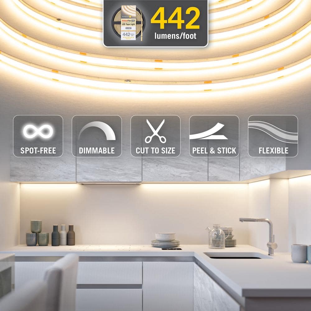 16 ft White COB LED Strip Light Tape
