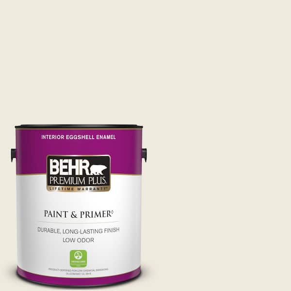 BEHR PREMIUM PLUS 1 gal. #W-B-710 Almond Cream Eggshell Enamel Low Odor Interior Paint & Primer