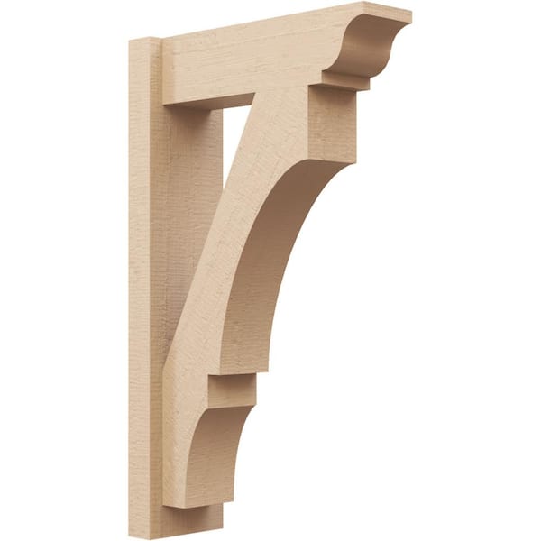 Ekena Millwork 6 in. x 30 in. x 18 in. Balboa Traditional Rough Cedar Woodgrain Timberthane Polyurethane Outlooker, Primed Tan