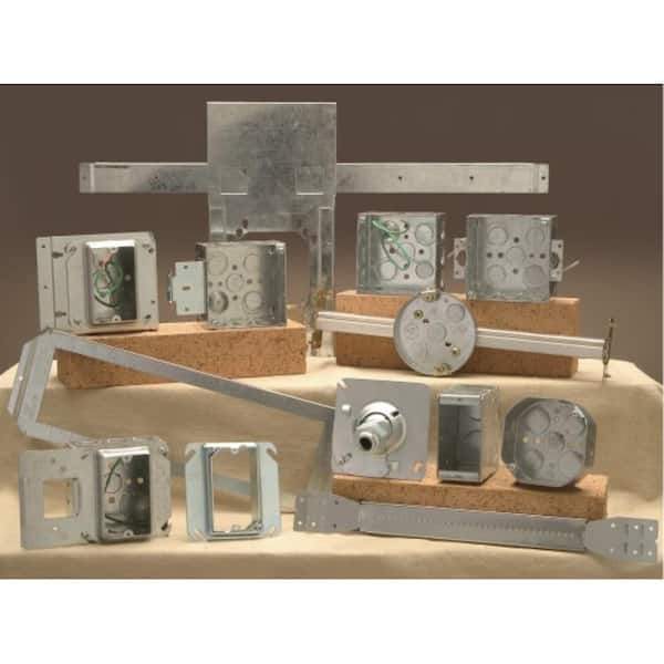 4 in. Square x 1-1/4 in. D Pre-Galvanized Steel Box with 1/2 in. Knockouts (52141 1/2)