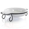 Gibson Home Gracious Dining Oval Stoneware Bakeware with Lid and Metal Rack  985112677M - The Home Depot