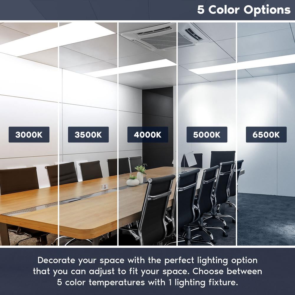 White Aluminum 48'' Adjustable LED Flat Panel Ceiling Light