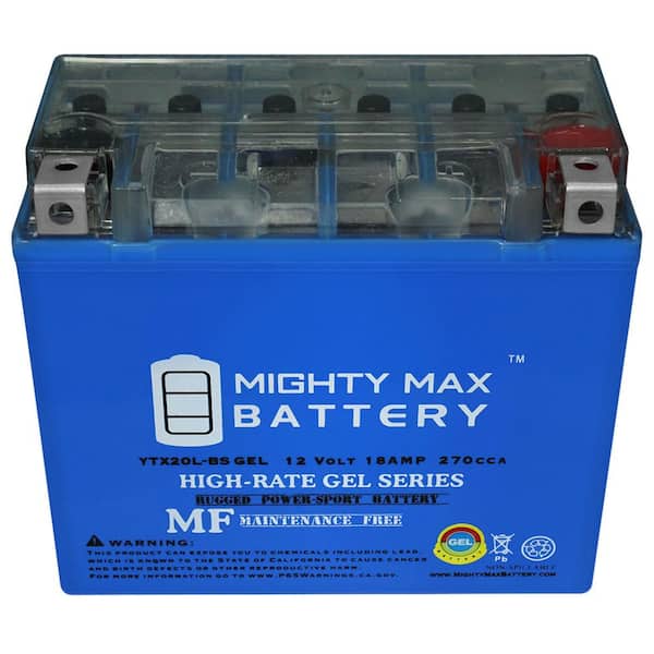 MIGHTY MAX BATTERY YTX20L-BS GEL 12V 18AH Battery for Honda 1800CC GL1800  Gold Wing 01-09 MAX3481936 - The Home Depot