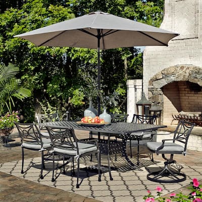 Seats 6 People Umbrella Included Patio Dining Sets Patio Dining Furniture The Home Depot