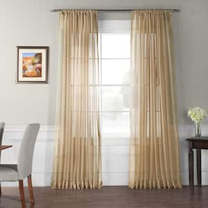 Doublewide Solid Soft Tan Voile Poly - 100 in. W X 108 in. L (1 Panel)