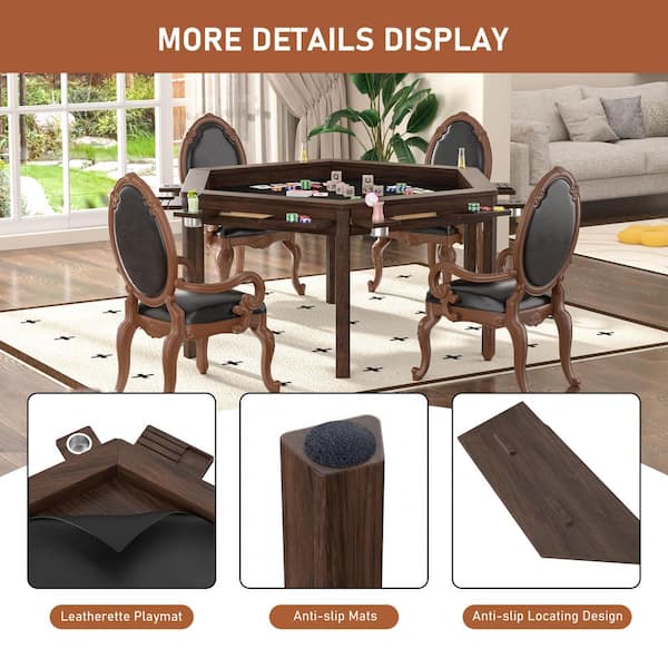 【cotton100】WANTKEY STG TABLE DECK2 VEIKOUS 62.2 in. W 4-6-Player Wood Poker Table with Removable Top