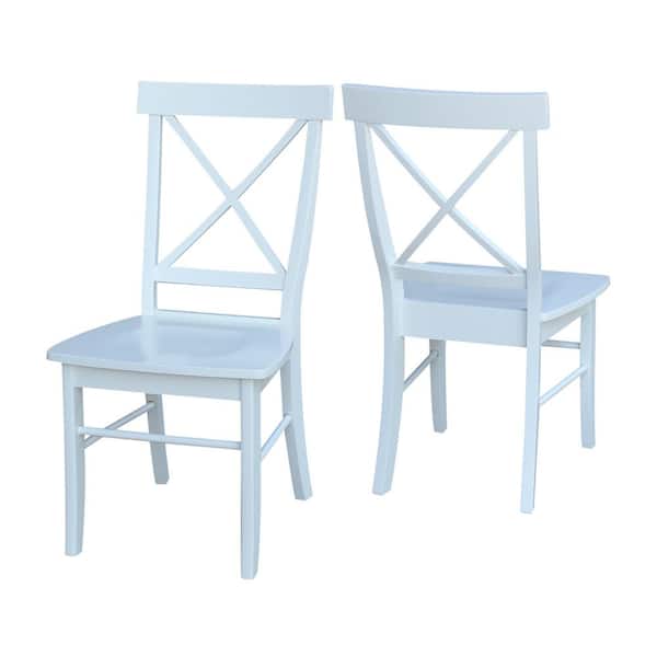 International Concepts Alexa Pure White Wood X-Back Chair (Set of 2)