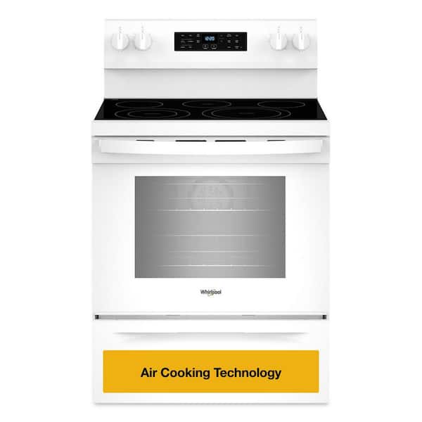30 in. 5- Element Freestanding Electric Range in White with Air Cooking Technology