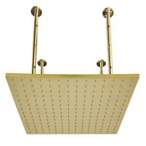 1-Spray Pattern 19.68 in. Rainhead Ceiling Mount Fixed Shower Head in Brushed Gold