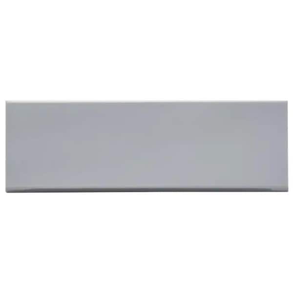 Remington Gray 3.93 in. x 11.81 in. Polished Porcelain Wall Bullnose Tile