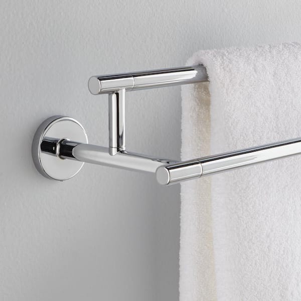 Trinsic 24 in. Double Wall Mount Towel Bar Bath Hardware Accessory in Polished Chrome