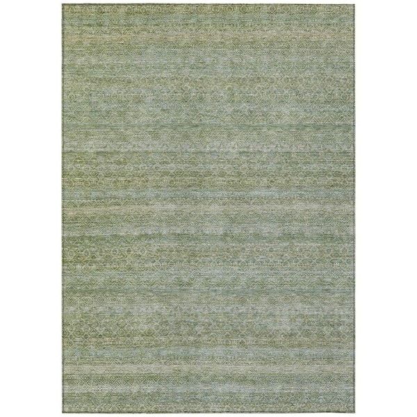 Chantille Machine Washable Indoor/Outdoor Abstract ACN2105 Sage 5 ft. x 7 ft. 6 in. Area Rug