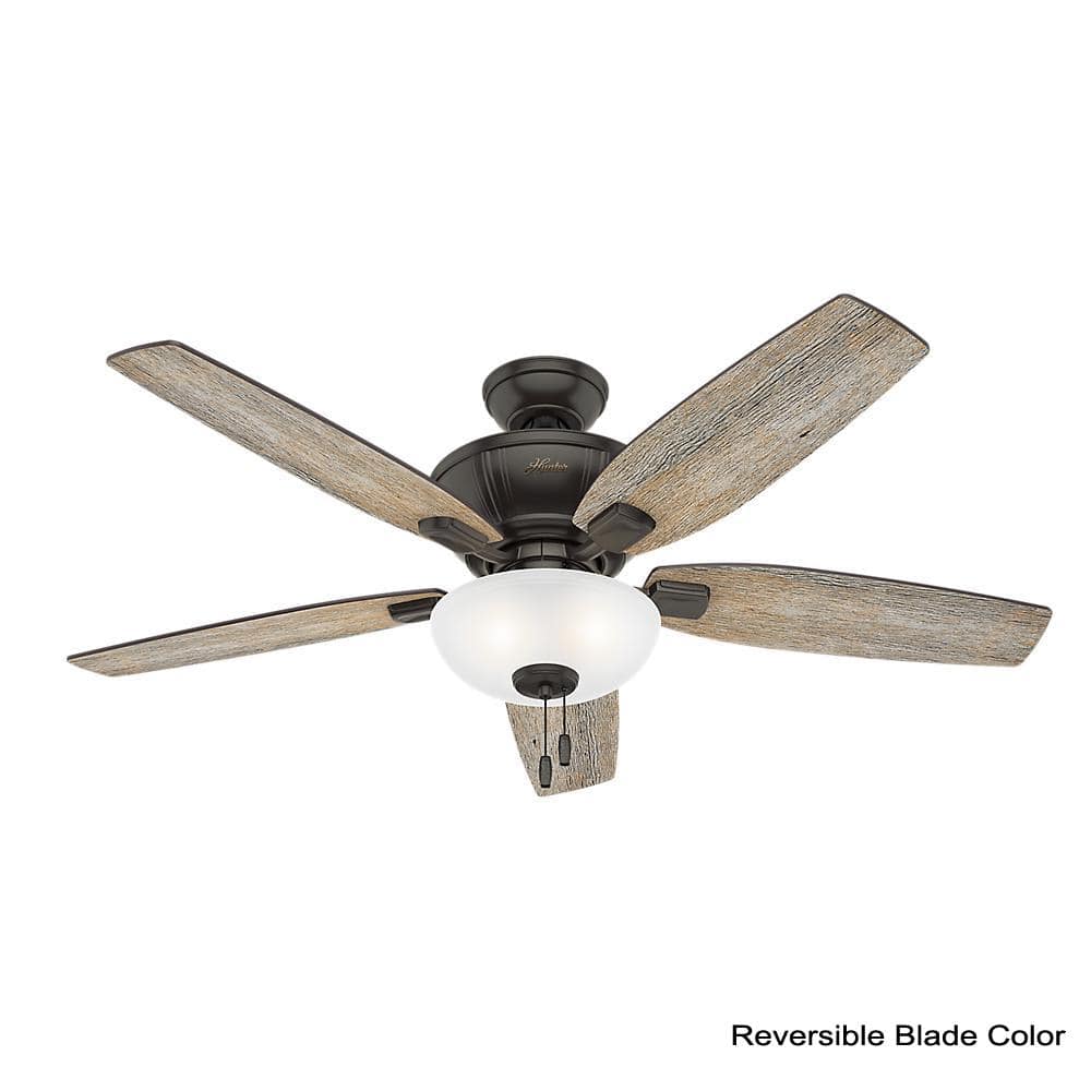 52" Noble Bronze Ceiling Fan with LED Light and Reversible Blades