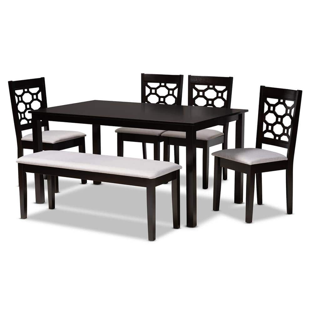 Gabriel 6-Piece Grey and Dark Brown Dining Set price history on PriceWatchPro